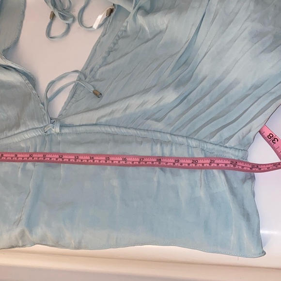 Balloon Long Sleeve Blouse Light Blue Size XS - Picture 10 of 11